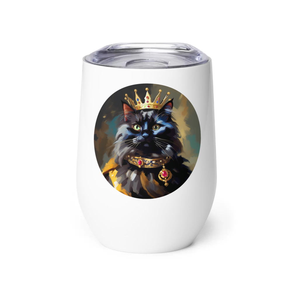 PugMug Custom Black Ragdoll Cat Wine Tumbler