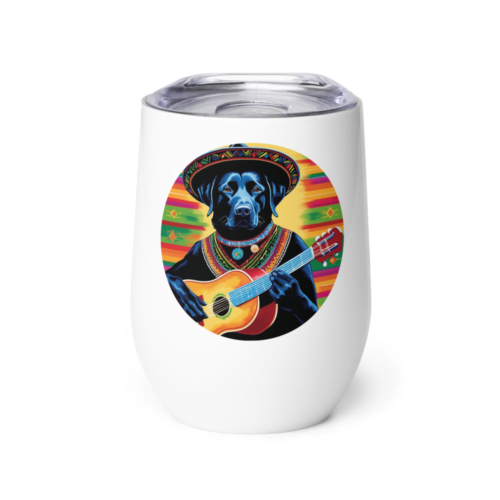PugMug Custom Black Labrador Retriever Wine Tumbler