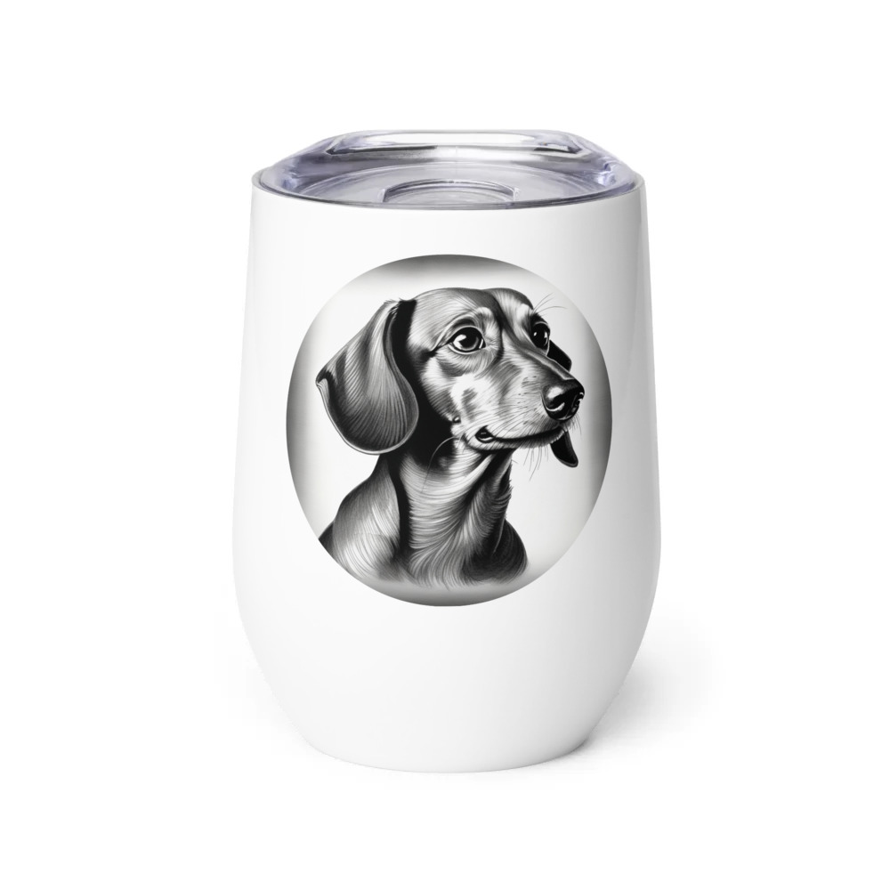 PugMug Custom Tan Dachshund Wine Tumbler