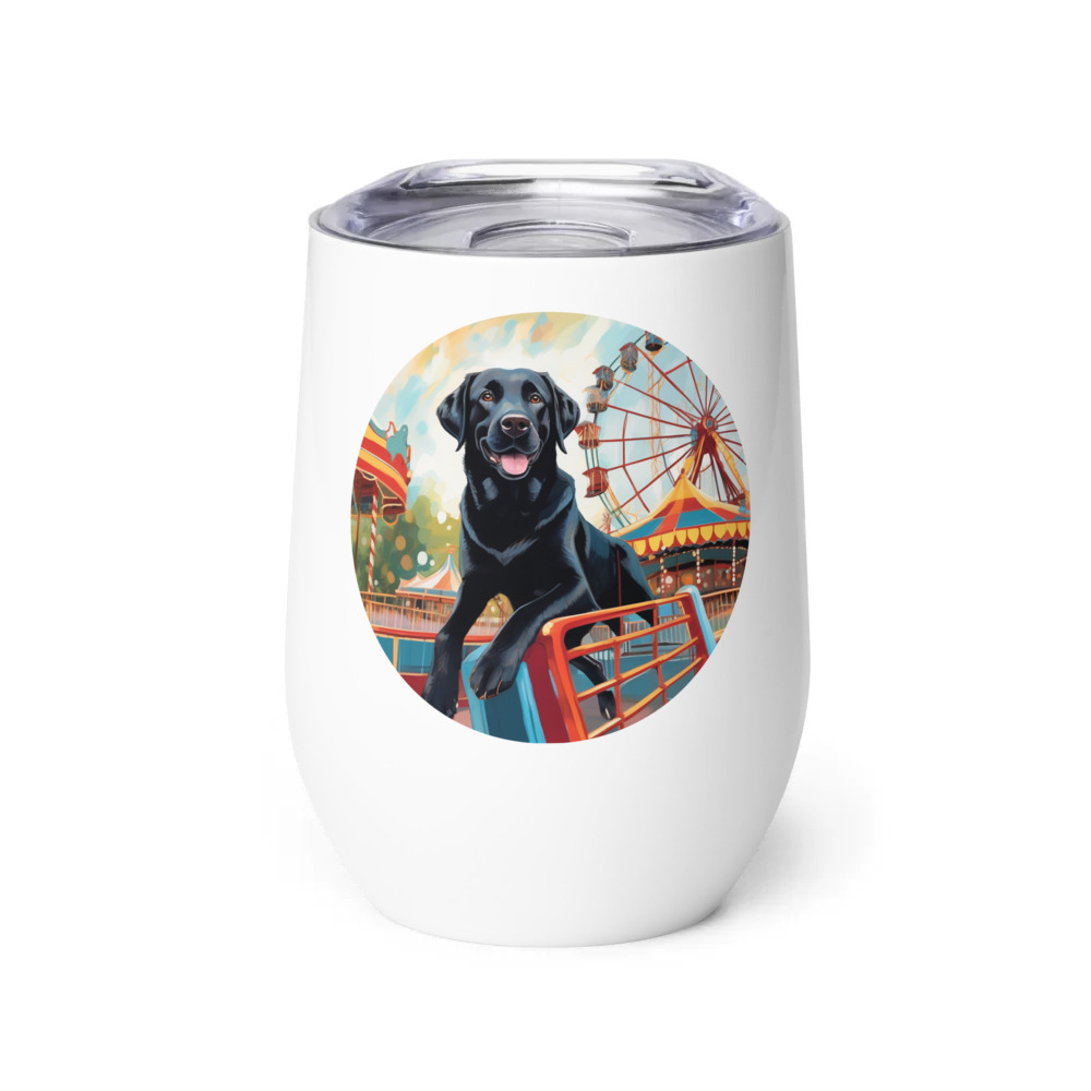 PugMug Custom Black Labrador Retriever Wine Tumbler