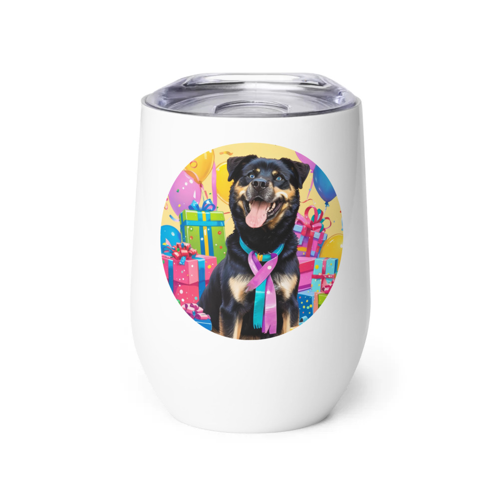 PugMug Custom Blue Wine Tumbler