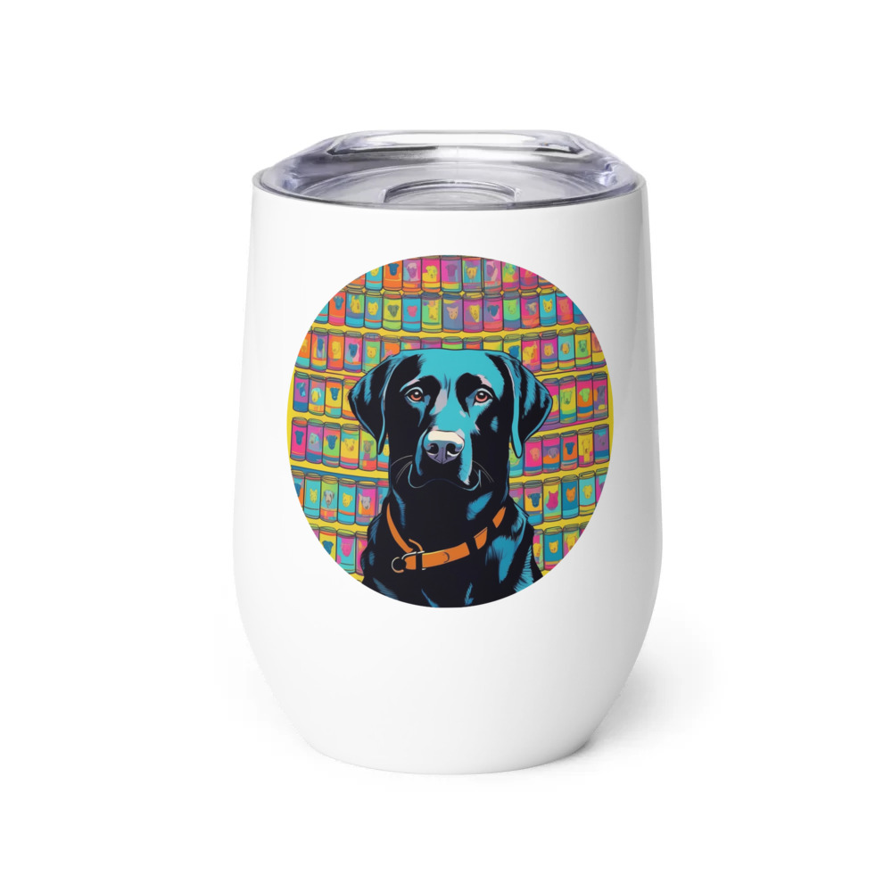 PugMug Custom Black Labrador Retriever Wine Tumbler