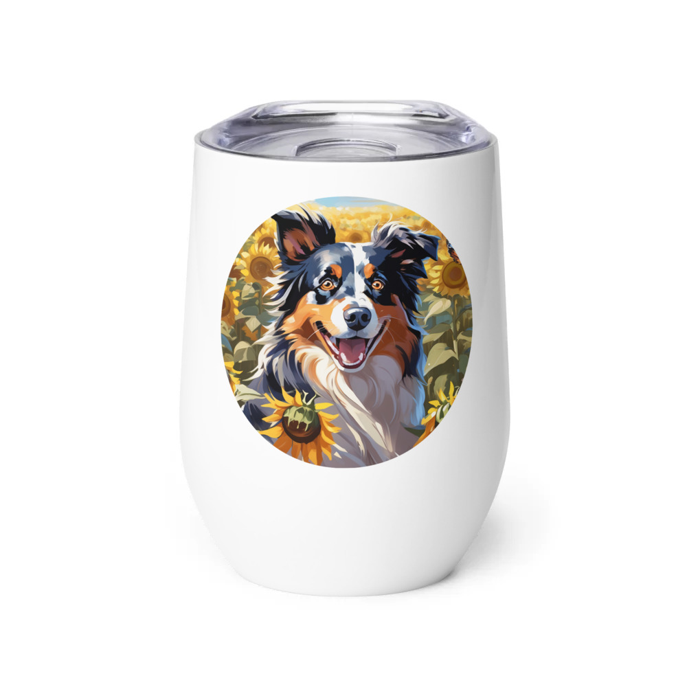 PugMug Custom Australian Shepherd Dog Wine Tumbler