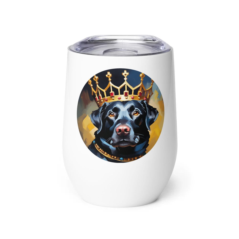 PugMug Custom Black Labrador Retriever Wine Tumbler