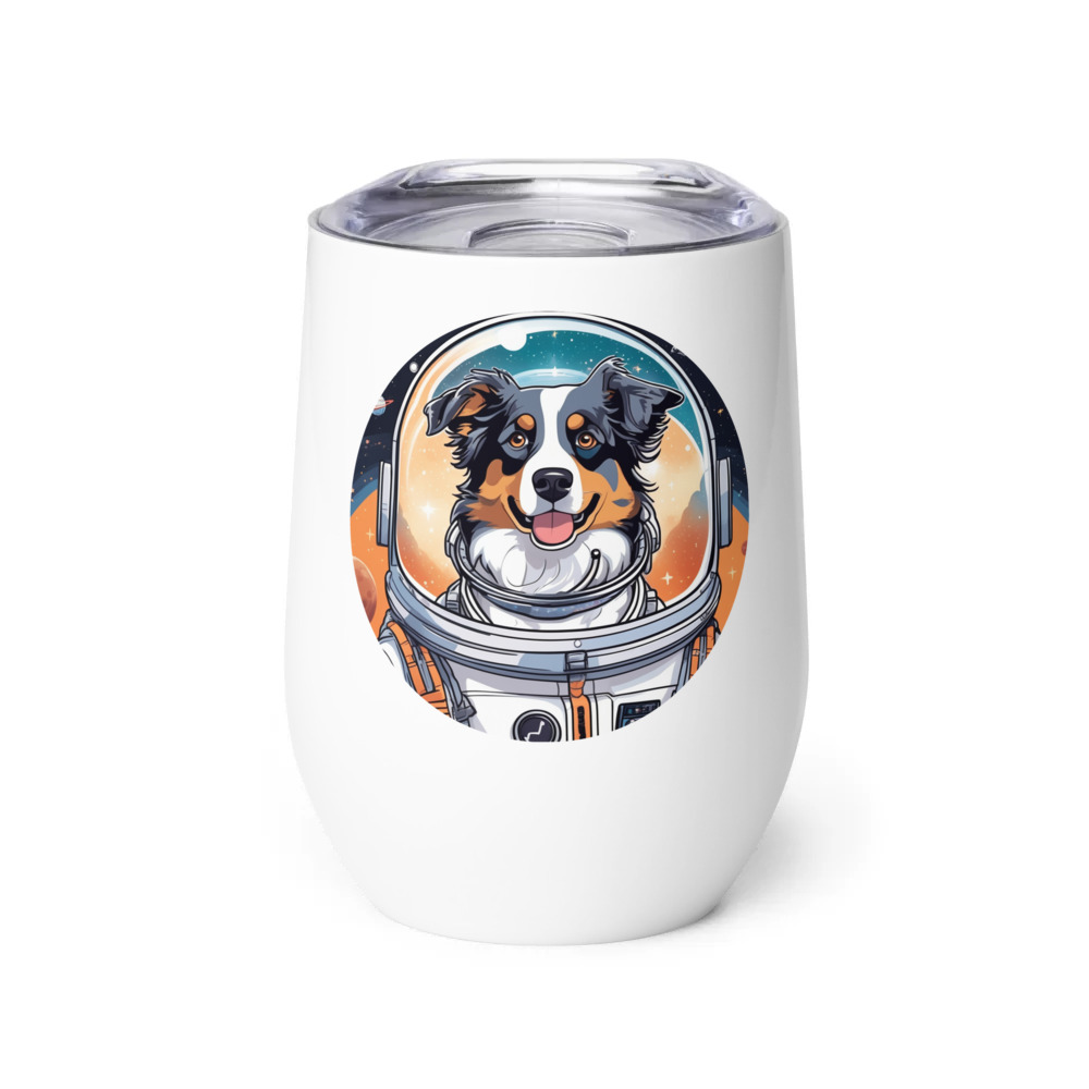 PugMug Custom Australian Shepherd Dog Wine Tumbler