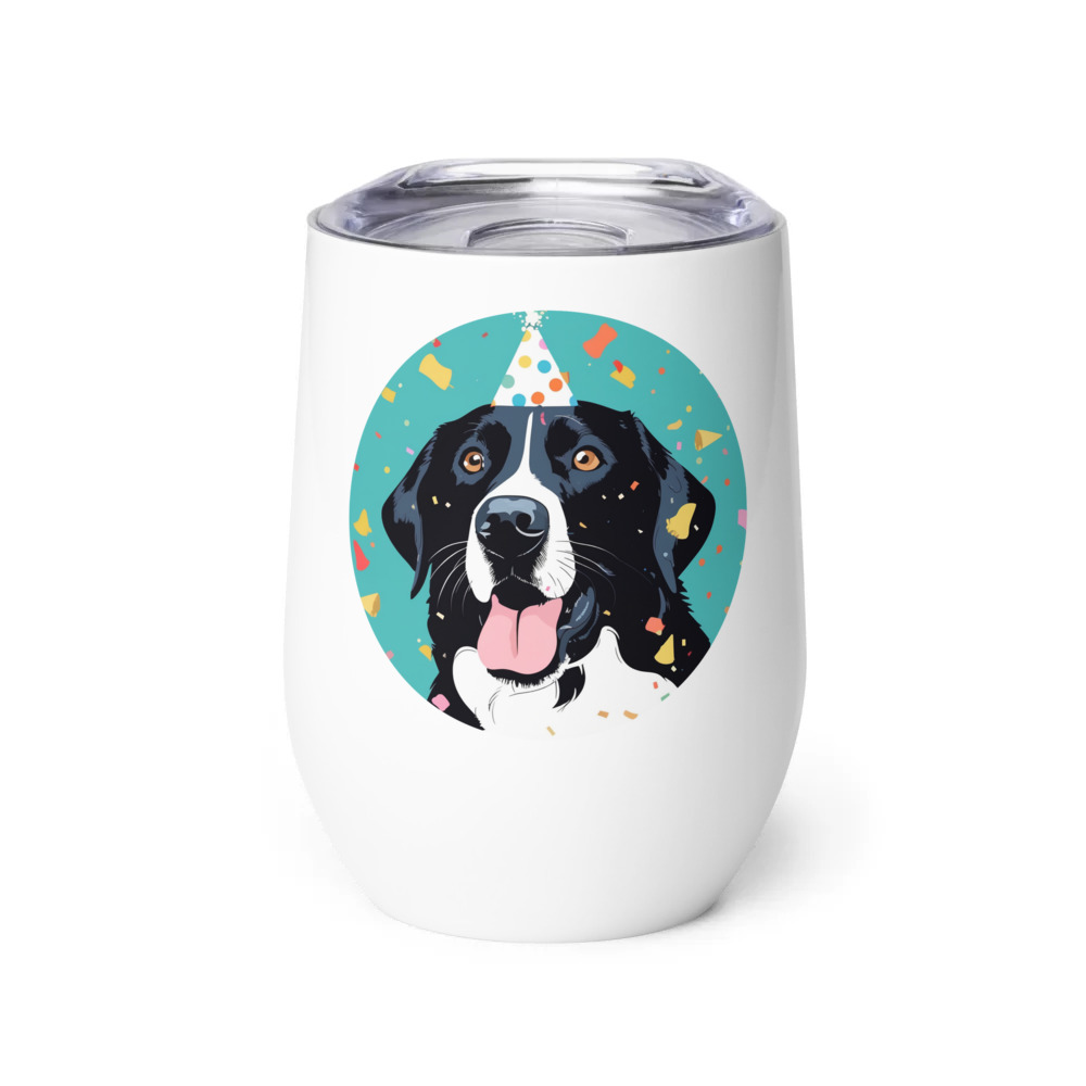 PugMug Custom Black Labrador Retriever Wine Tumbler