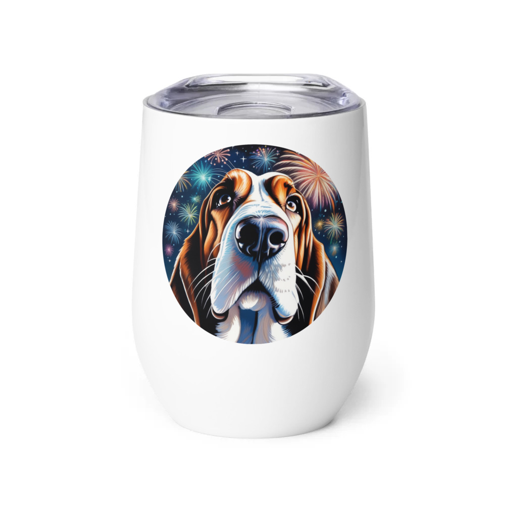 PugMug Custom Basset Hound Wine Tumbler