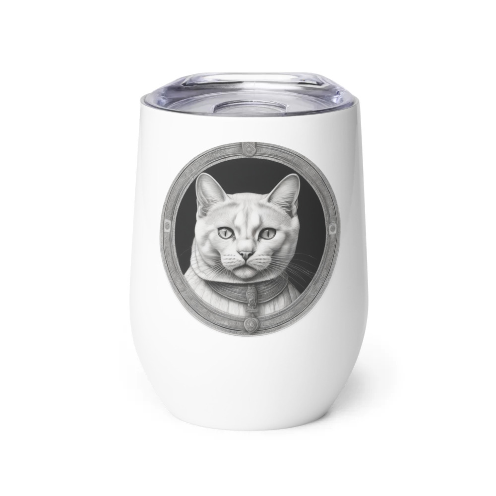 PugMug Custom White Exotic Cat Wine Tumbler