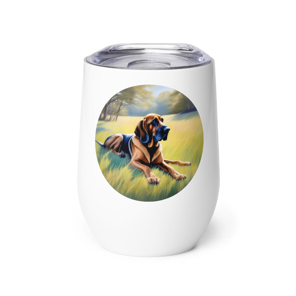 PugMug Custom Bloodhound Wine Tumbler
