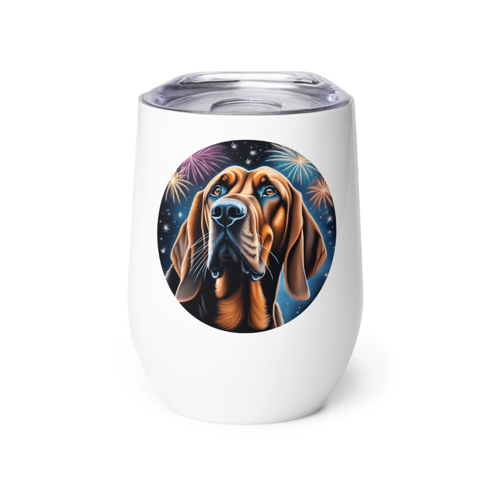 PugMug Custom Bloodhound Wine Tumbler