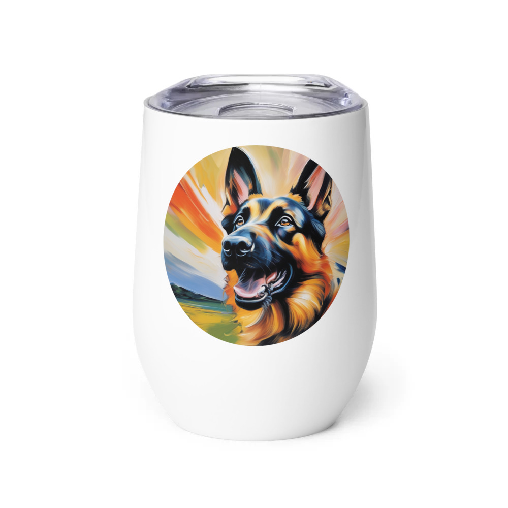 PugMug Custom German Shepherd Dog Wine Tumbler