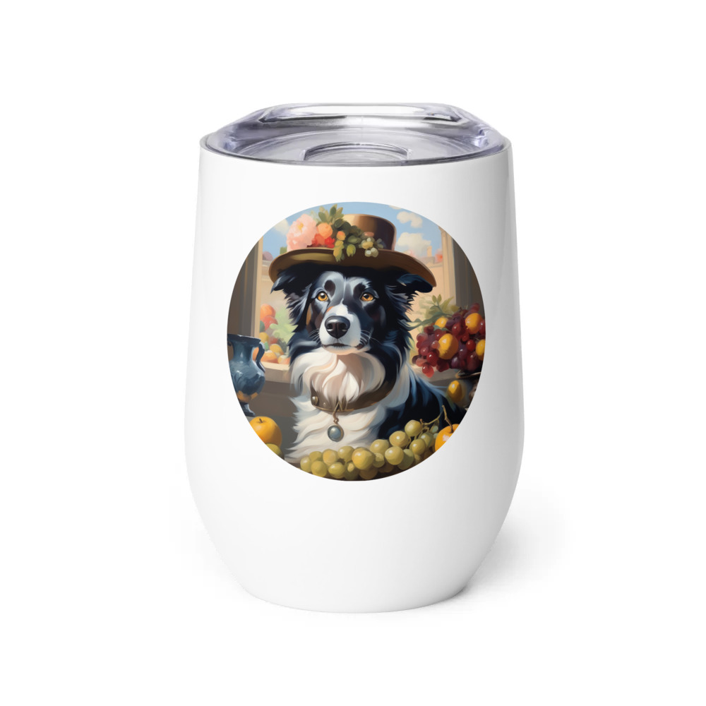 PugMug Custom Border Collie Wine Tumbler