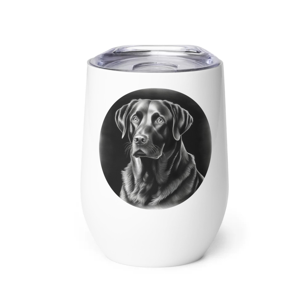 PugMug Custom Black Labrador Retriever Wine Tumbler