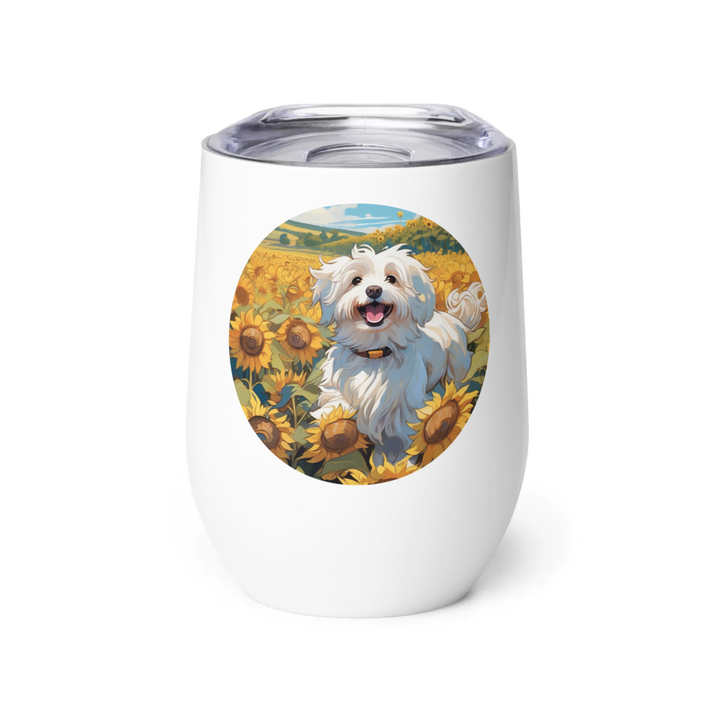 PugMug Custom White Havanese Dog Wine Tumbler
