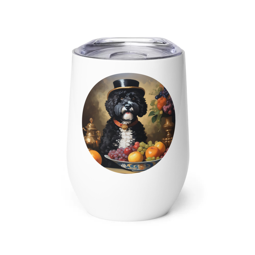 PugMug Custom Portuguese Water Dog Wine Tumbler