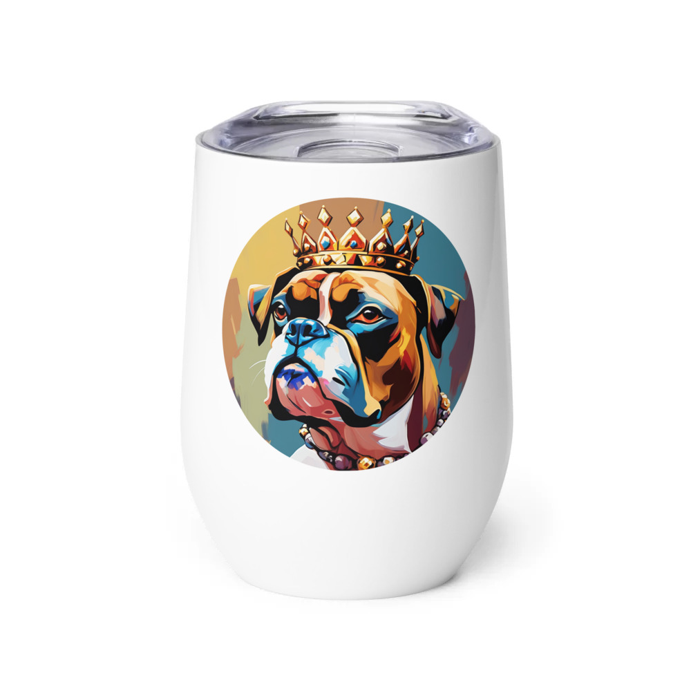 PugMug Custom Boxer Dog Wine Tumbler