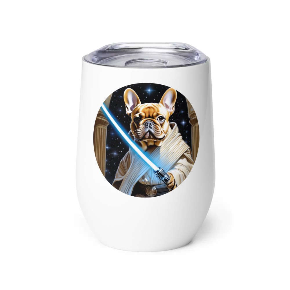PugMug Custom Tan French Bulldog Wine Tumbler