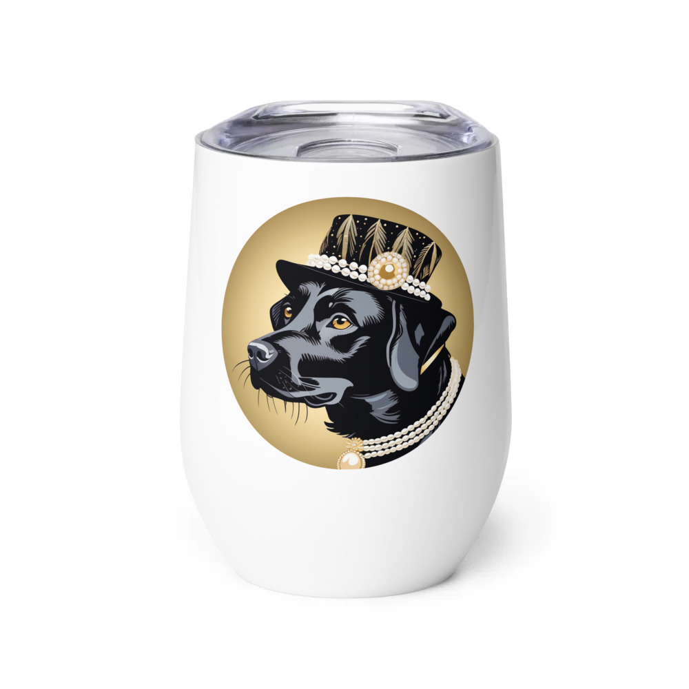 PugMug Custom Black Labrador Retriever Wine Tumbler