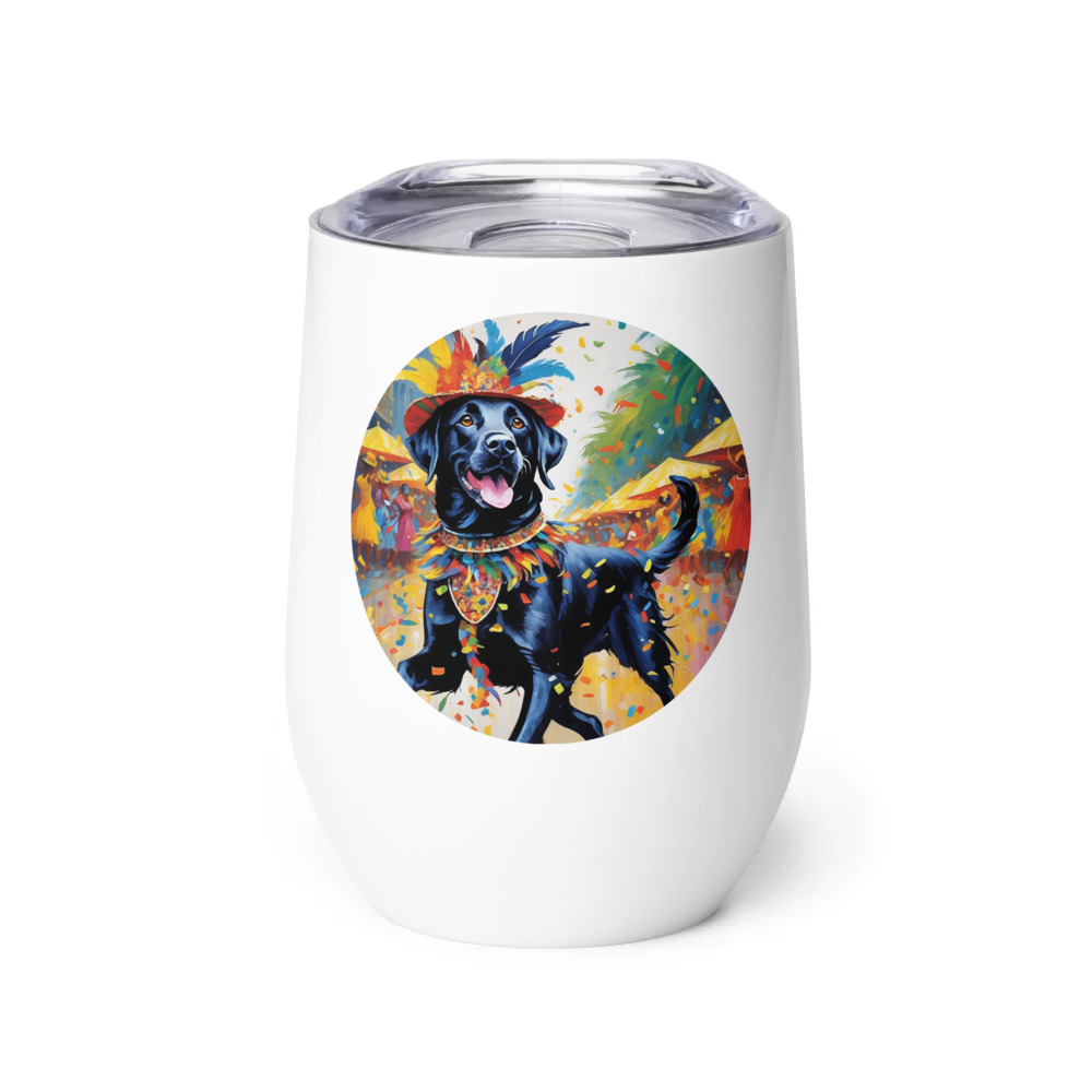 PugMug Custom Black Labrador Retriever Wine Tumbler