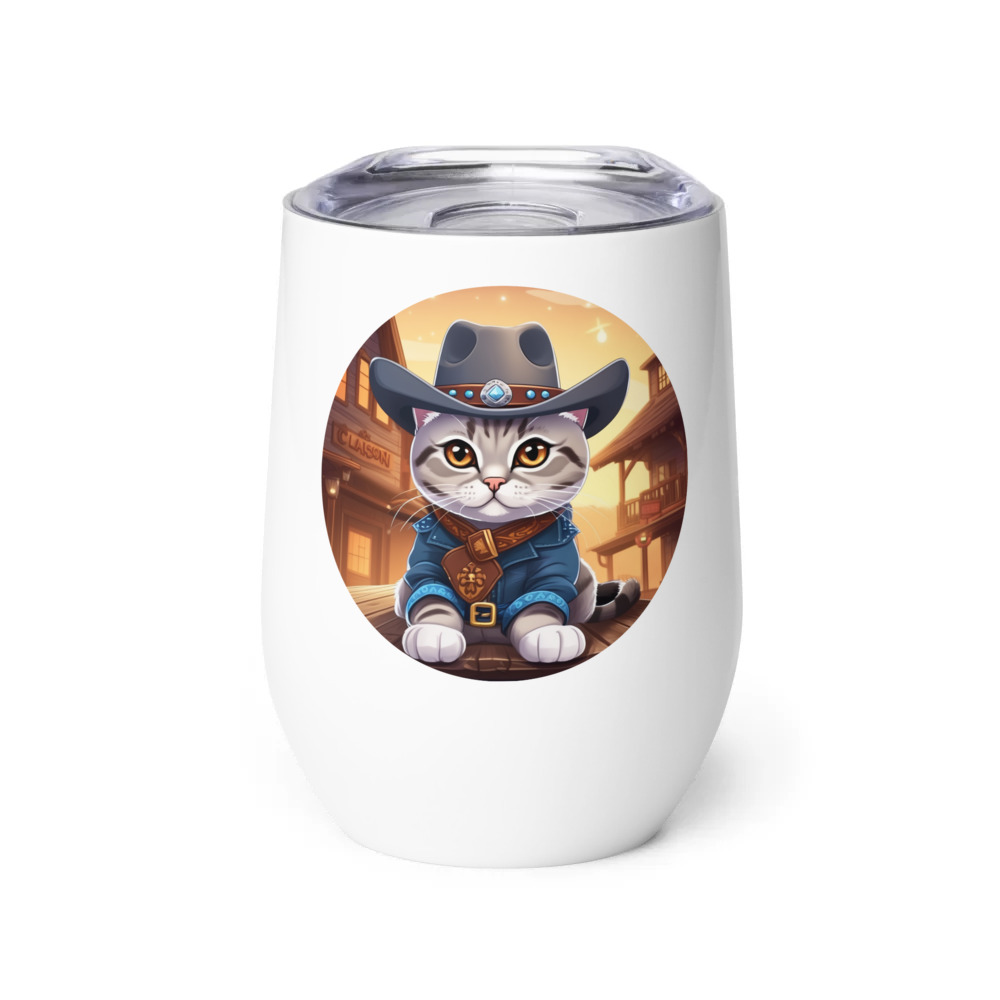 PugMug Custom Tabby British Shorthair Cat Wine Tumbler