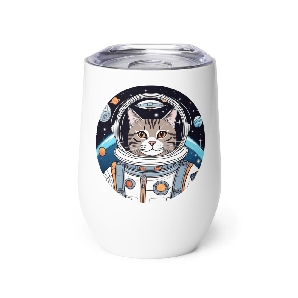PugMug Custom Tabby Companion Cat Wine Tumbler
