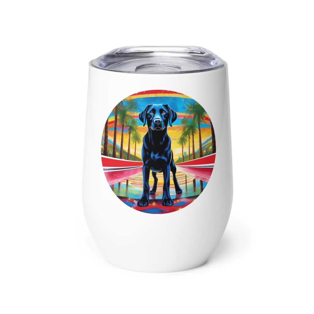 PugMug Custom Black Labrador Retriever Wine Tumbler