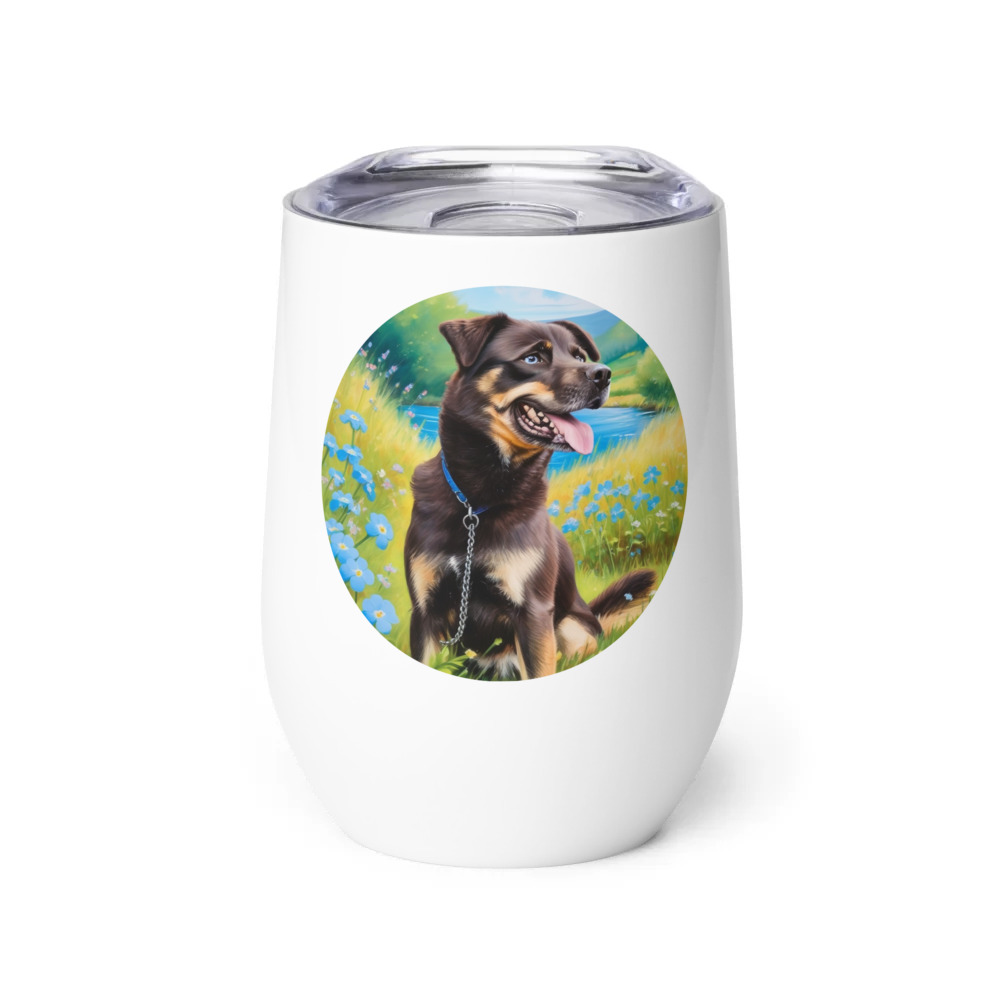 PugMug Custom Blue Wine Tumbler
