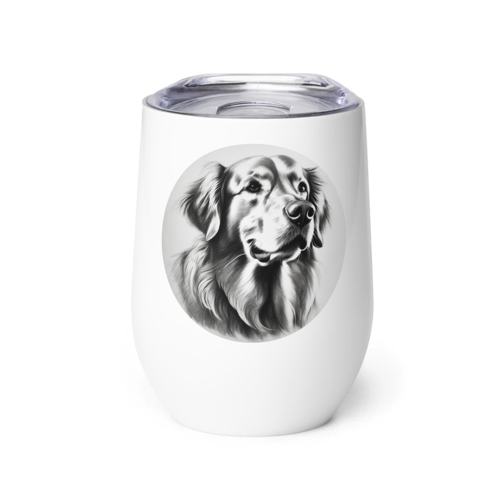 PugMug Custom Golden Retriever Wine Tumbler