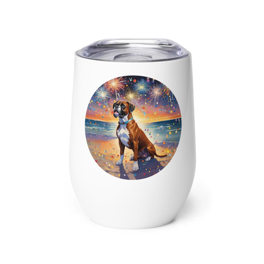 PugMug Custom Boxer Dog Wine Tumbler