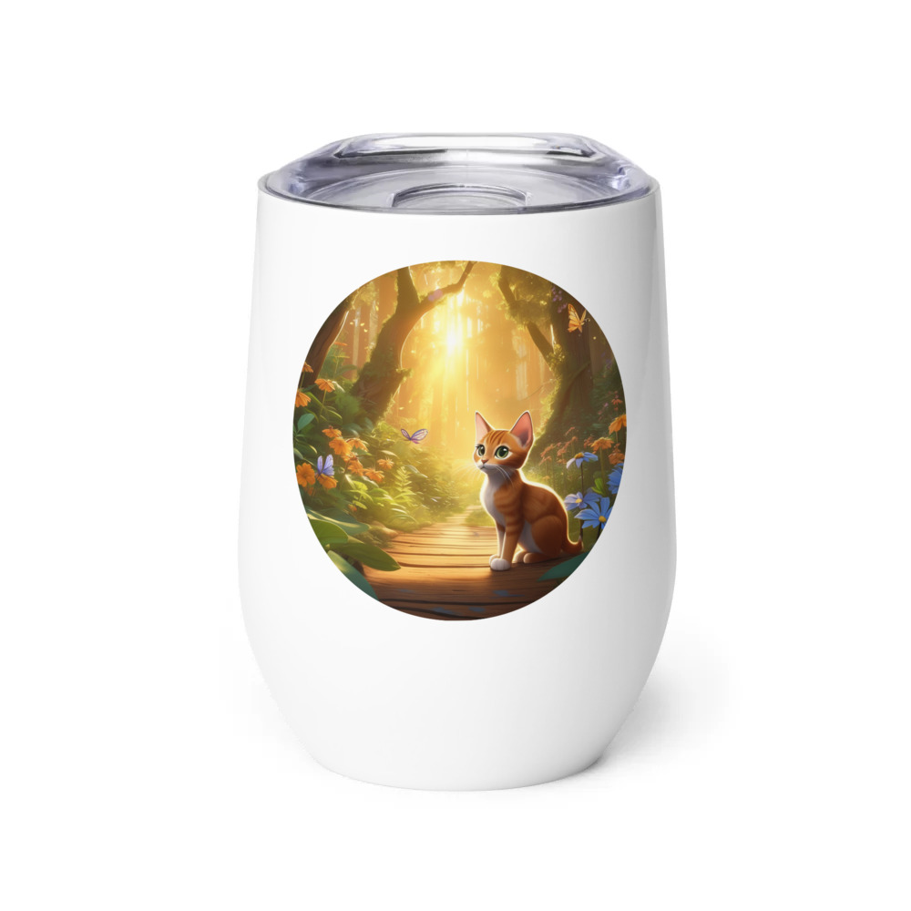 PugMug Custom Tabby Abyssinian Cat Wine Tumbler