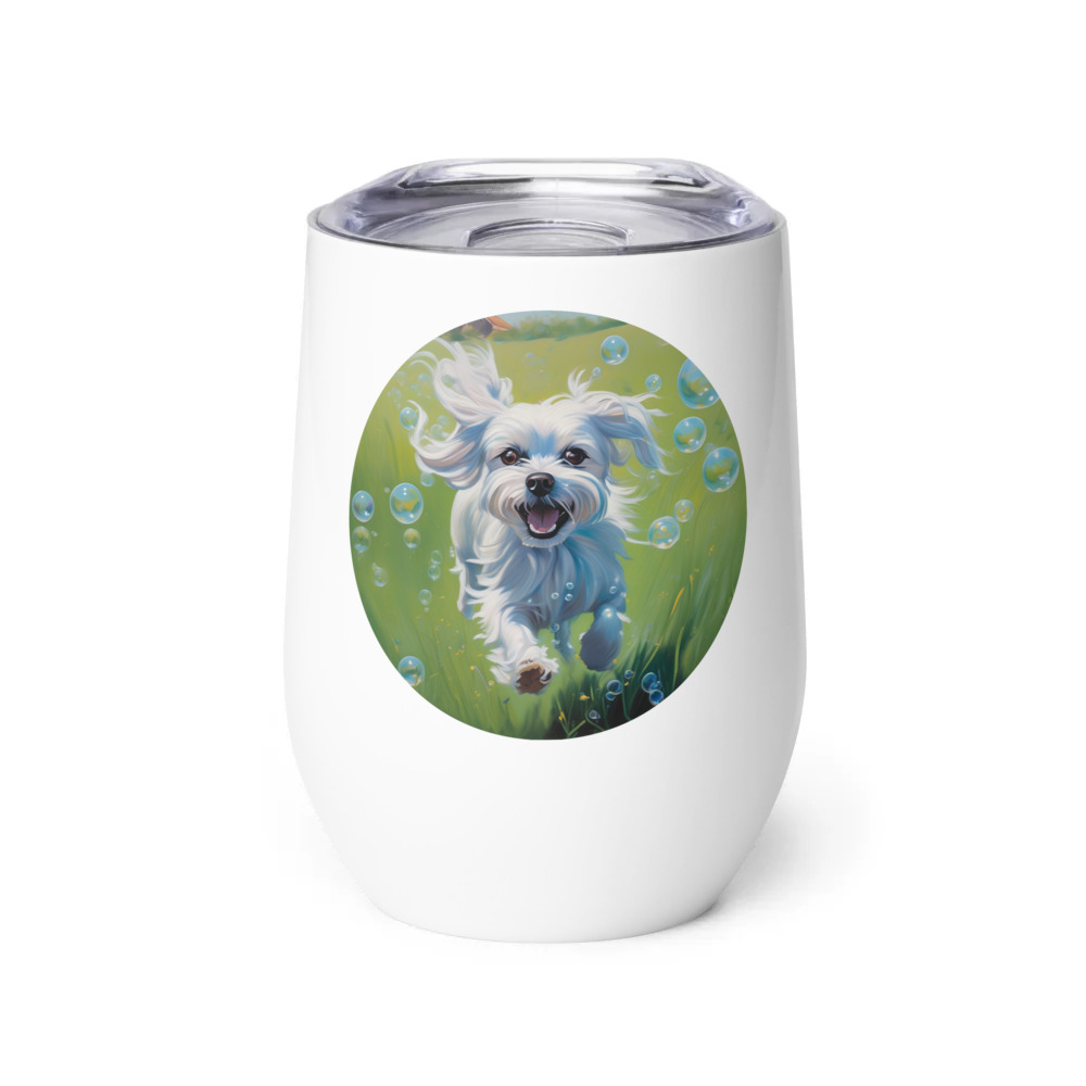 PugMug Custom Maltese Dog Wine Tumbler