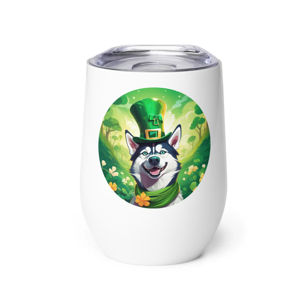 PugMug Custom Siberian Husky Wine Tumbler