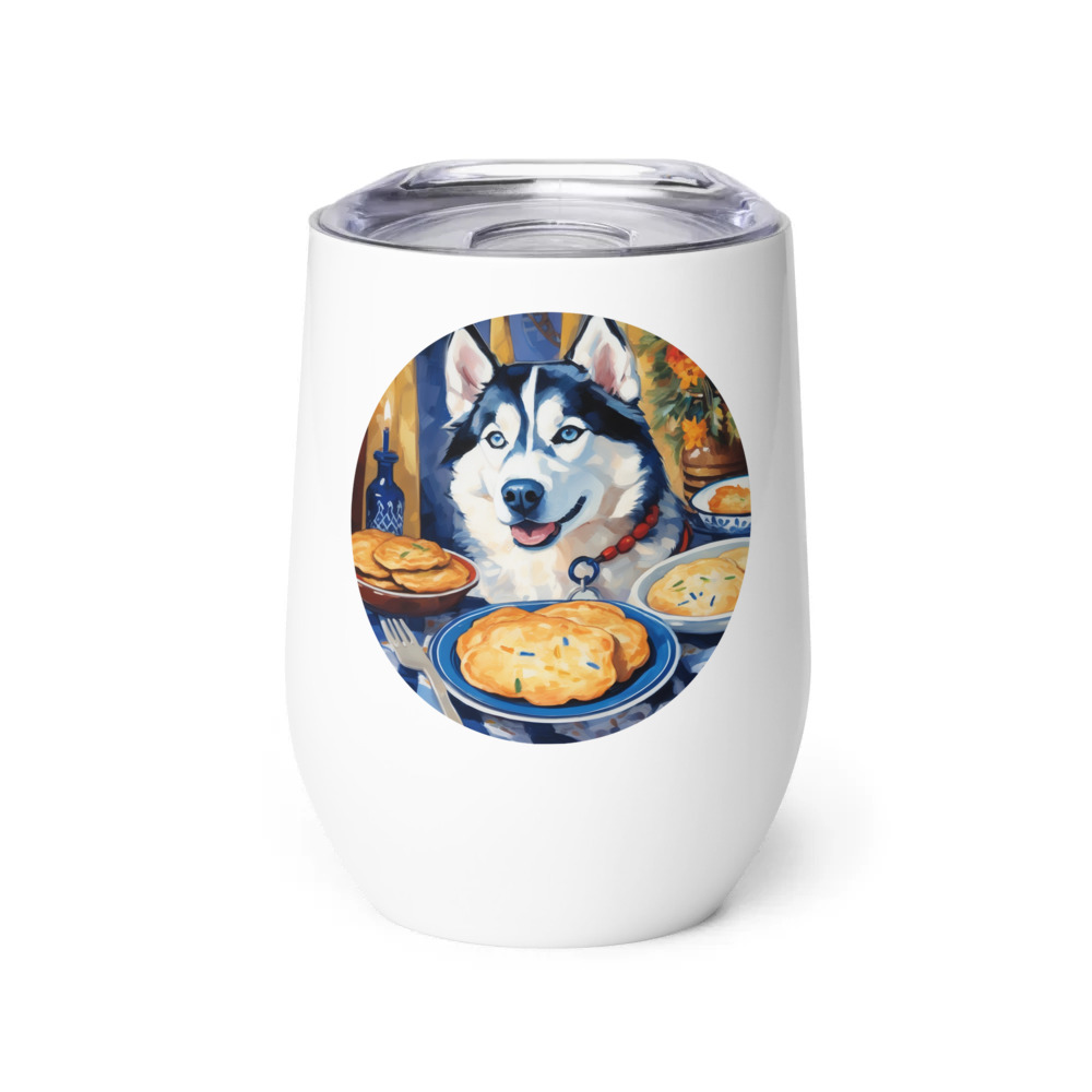 PugMug Custom Siberian Husky Wine Tumbler
