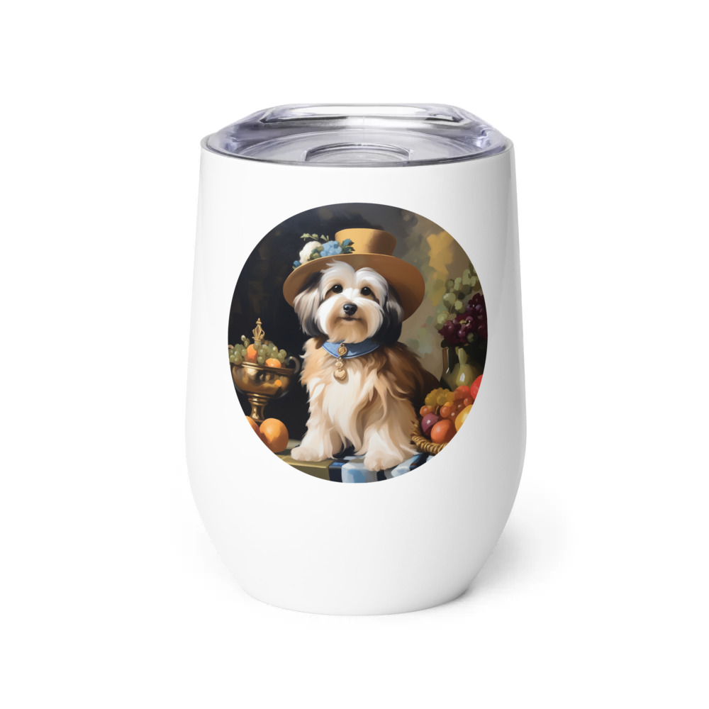 PugMug Custom Tan Havanese Dog Wine Tumbler