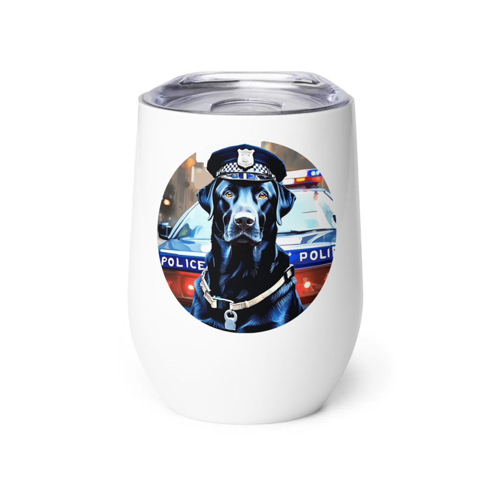 PugMug Custom Black Labrador Retriever Wine Tumbler