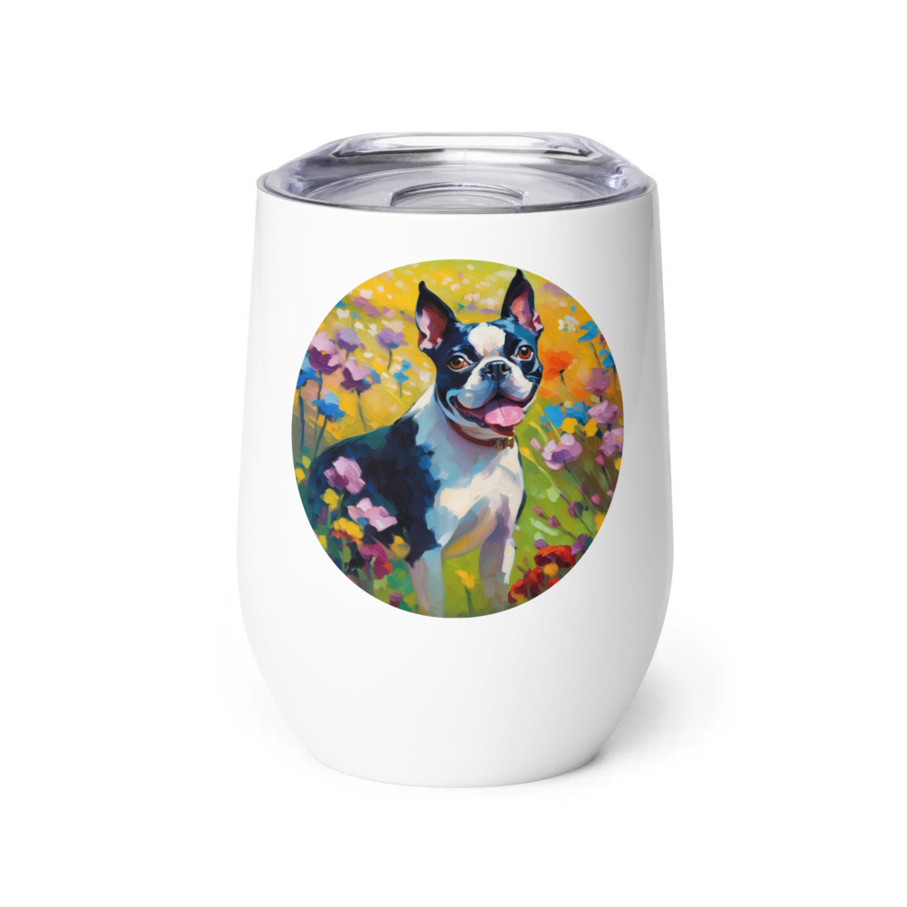 PugMug Custom Boston Terrier Wine Tumbler