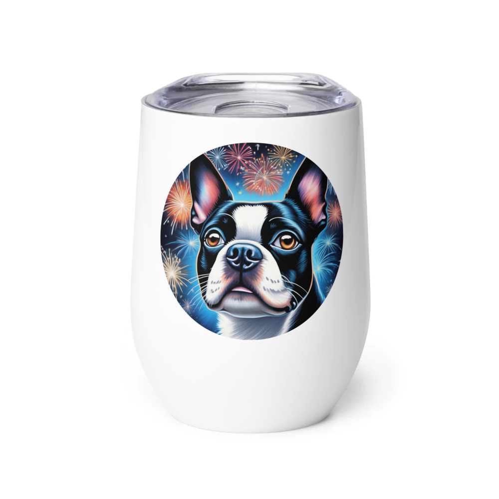 PugMug Custom Boston Terrier Wine Tumbler
