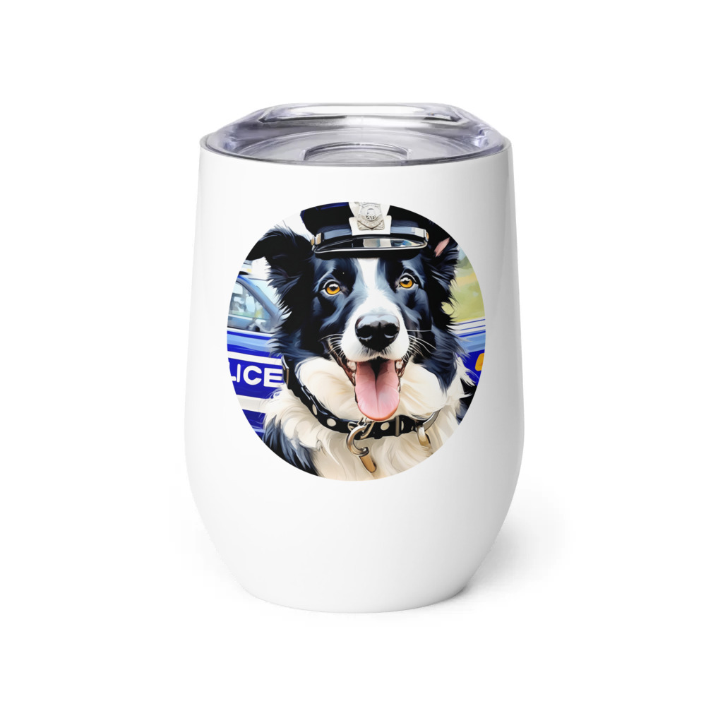 PugMug Custom Border Collie Wine Tumbler