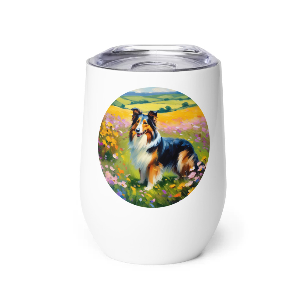 PugMug Custom Collie Wine Tumbler