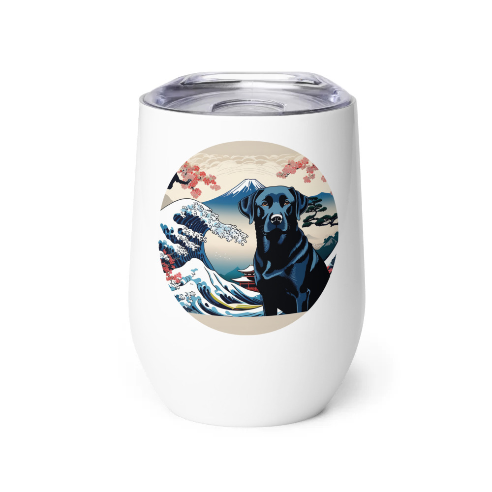 PugMug Custom Black Labrador Retriever Wine Tumbler