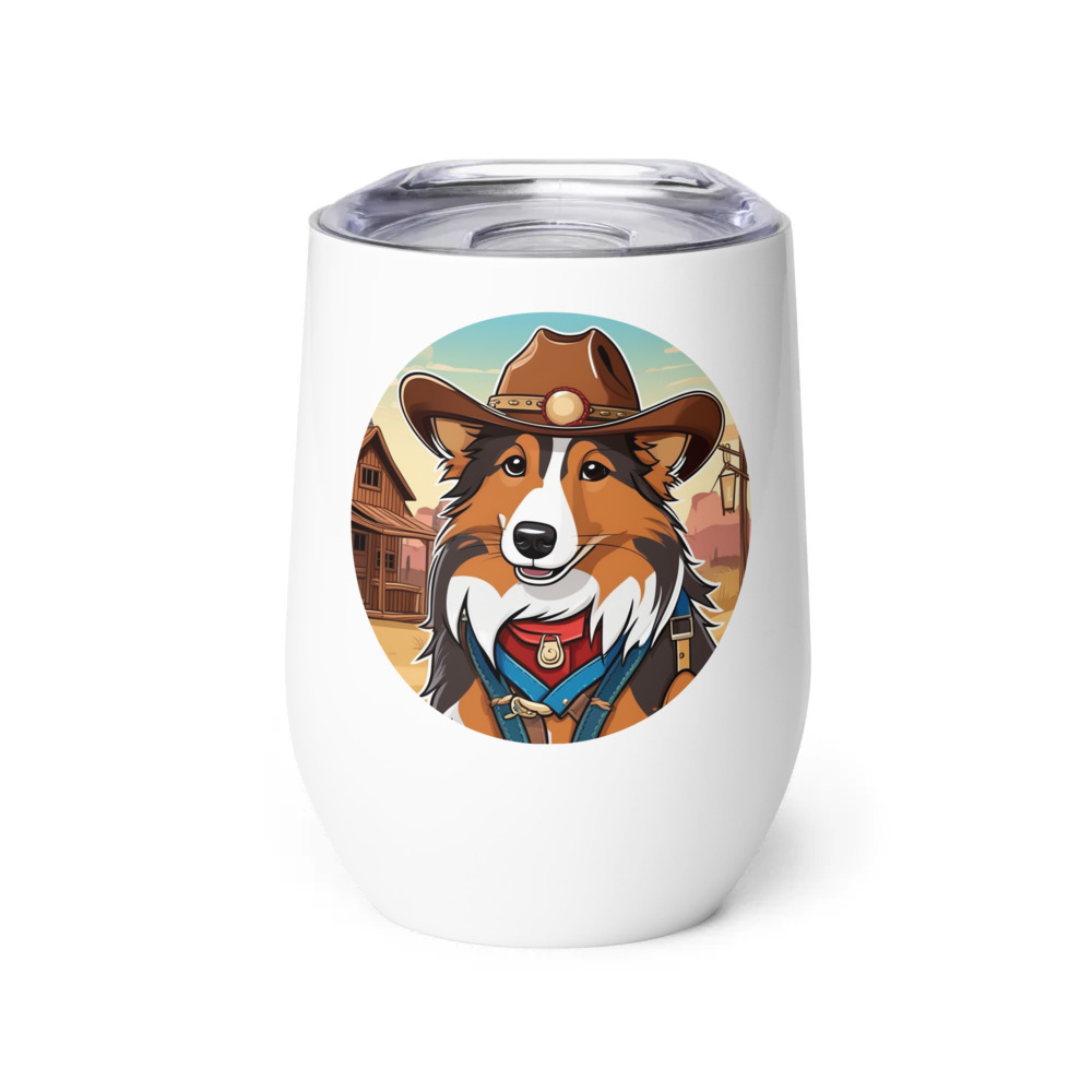 PugMug Custom Shetland Sheepdog Wine Tumbler