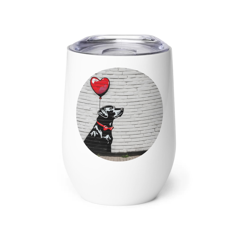 PugMug Custom Black Labrador Retriever Wine Tumbler
