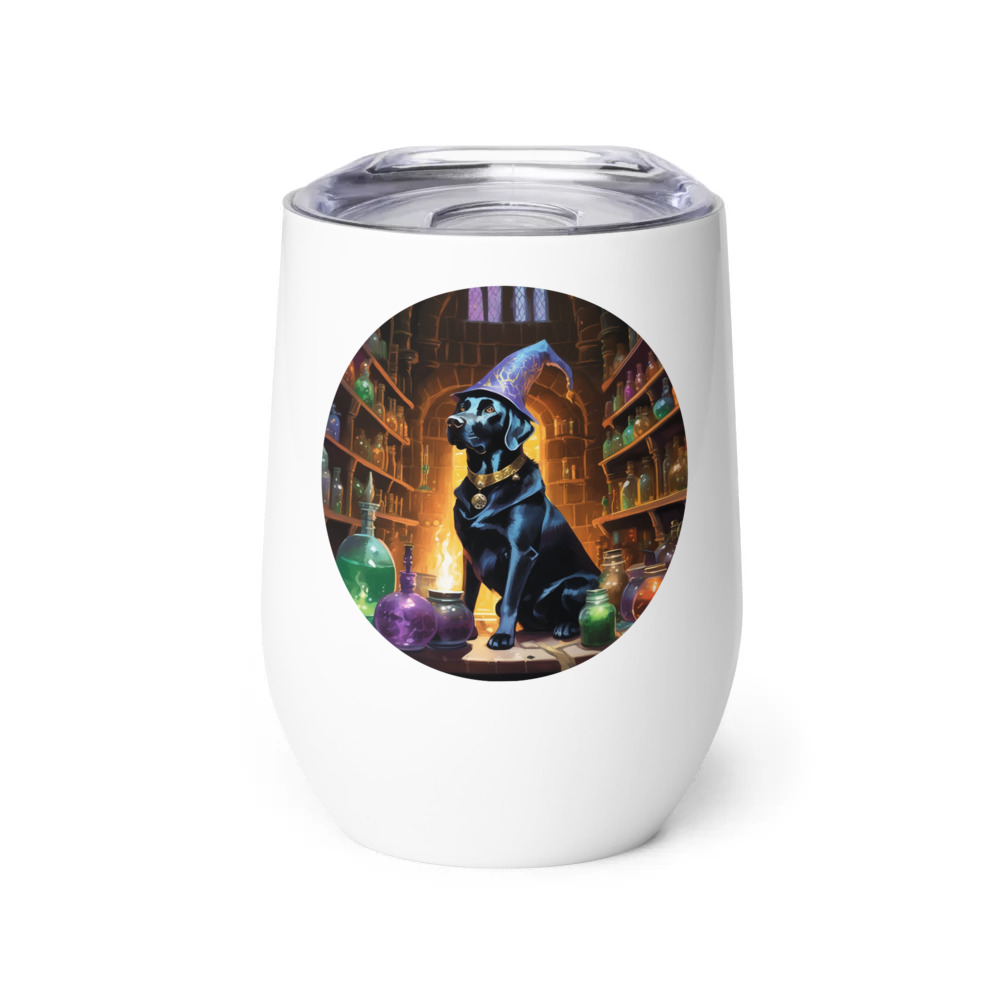 PugMug Custom Black Labrador Retriever Wine Tumbler