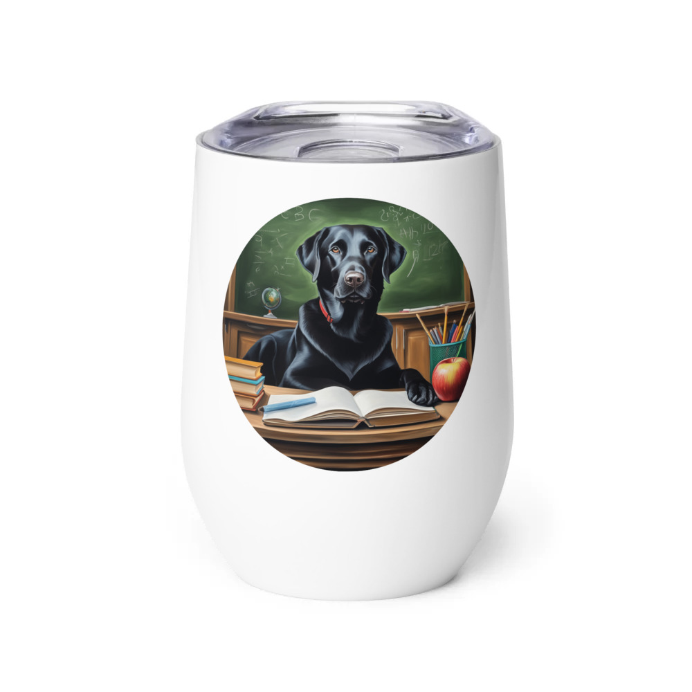 PugMug Custom Black Labrador Retriever Wine Tumbler