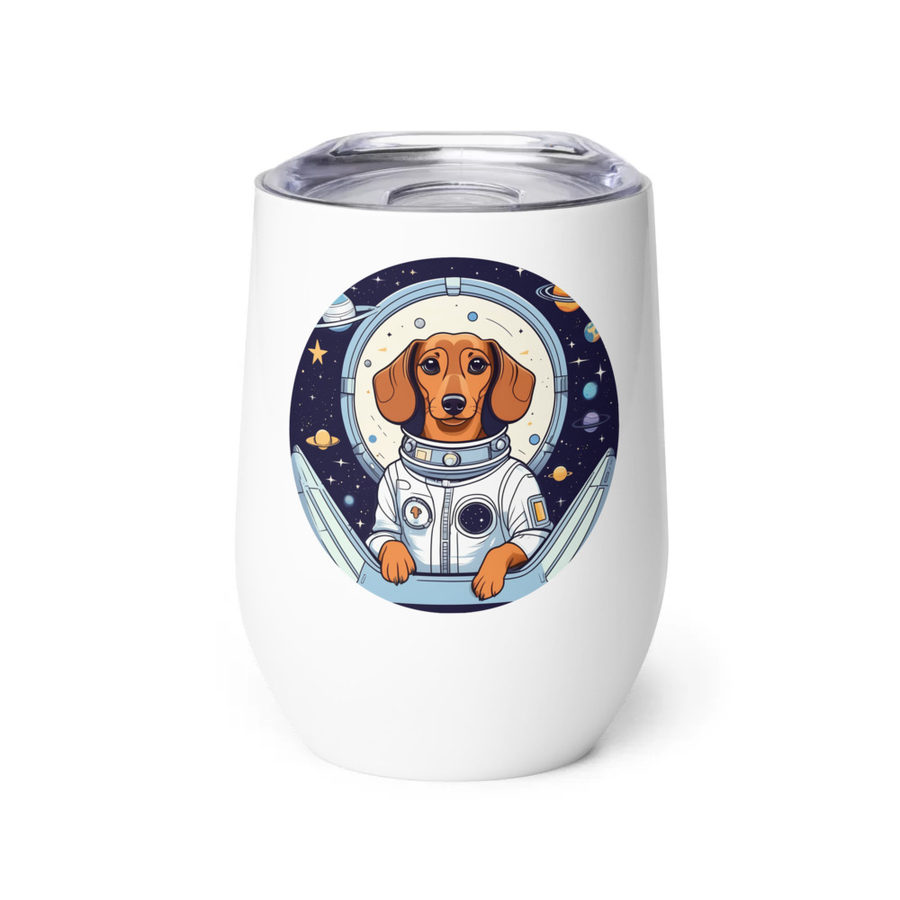 PugMug Custom Tan Dachshund Wine Tumbler