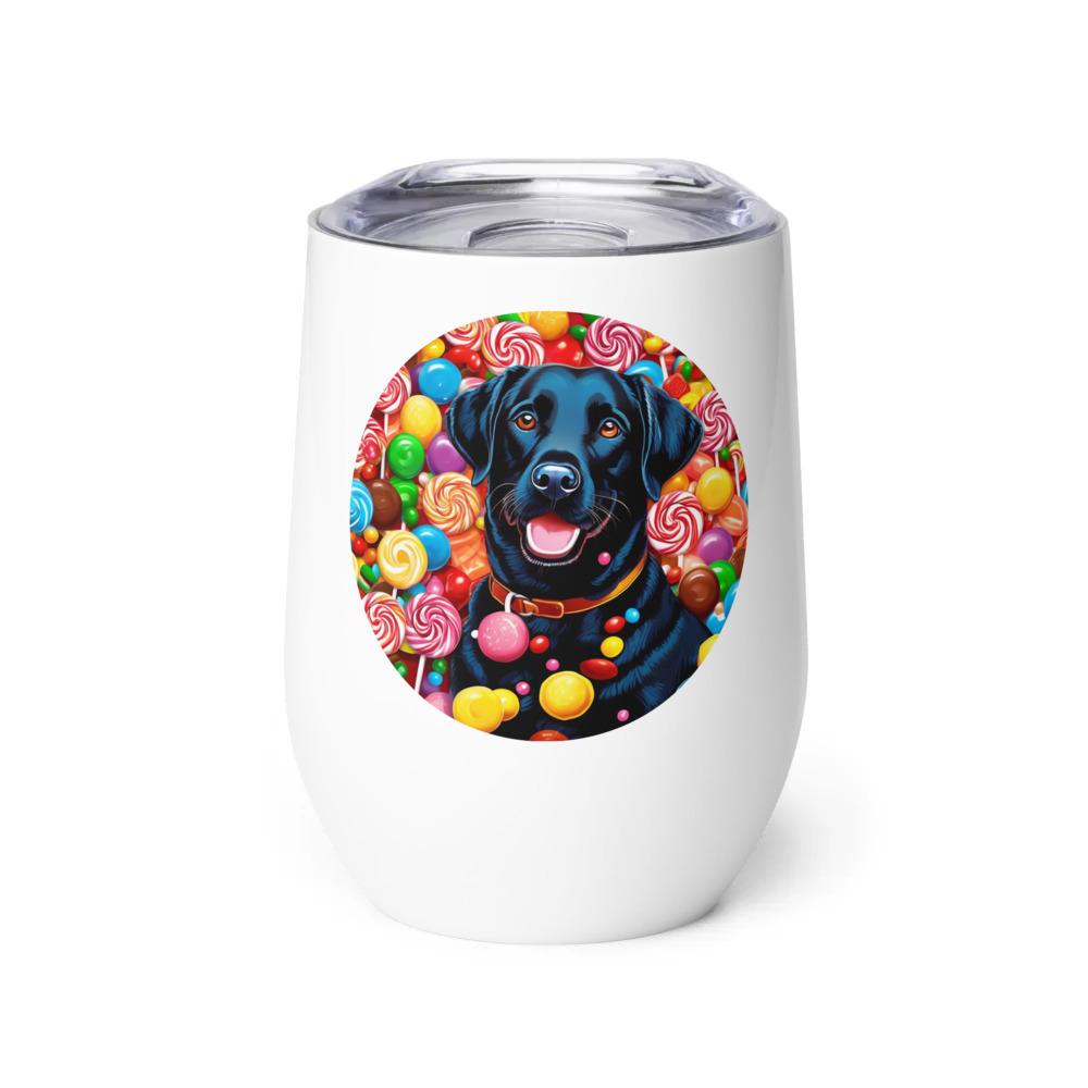 PugMug Custom Black Labrador Retriever Wine Tumbler