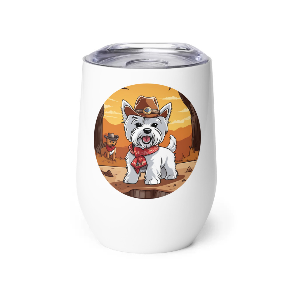 PugMug Custom West Highland White Terrier Wine Tumbler