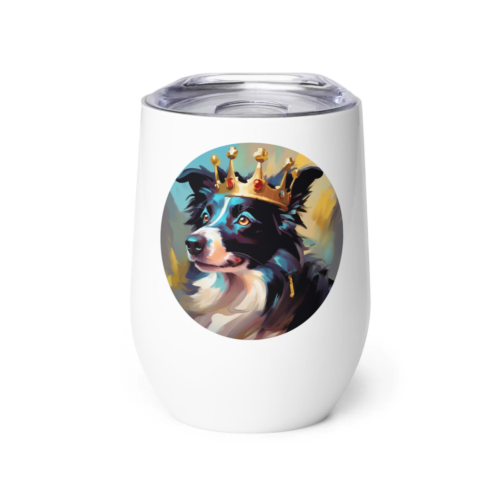 PugMug Custom Border Collie Wine Tumbler