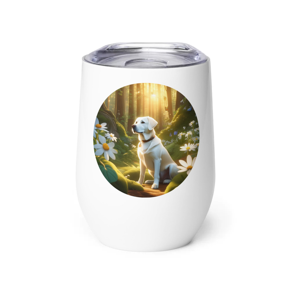 PugMug Custom White Labrador Retriever Wine Tumbler