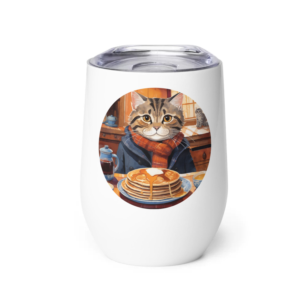 PugMug Custom Tabby Scottish Fold Cat Wine Tumbler